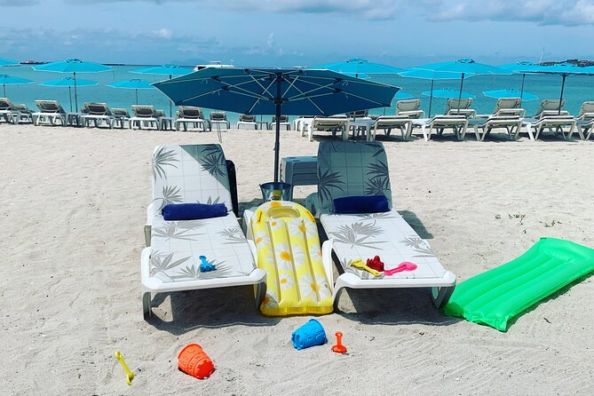 Ultimate Great Bay Beach Day Chairs, Umbrella and Beverages - Location and Pricing