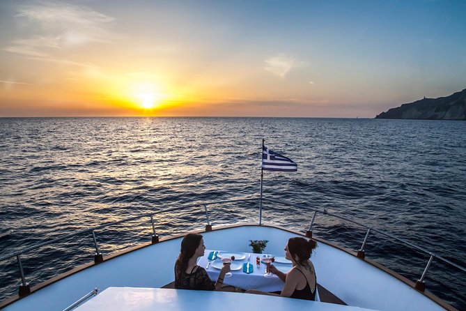 Santorini: Motor Yacht Private Cruise With 5-Course Meal - Yacht and Crew