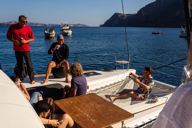 Santorini Sailing Catamaran Daily Cruises W/ Greek BBQ @Thirasia - Catamaran Sailing Experience