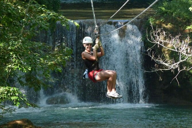 Triple Combo Bamboo Rafting With Limestone Massage ,Zip Lining and ATV - Zip Lining Adventure