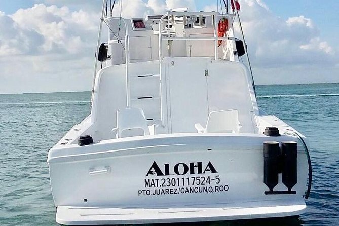 Cancun Fishing Charter if You Dont Fish You Dont Pay Bertram 31FT 6 Pax 25P5 - Policy: No Fishing, No Pay
