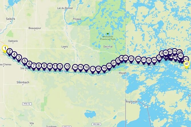 Smartphone Driving Tour Between Kenora and Winnipeg - Customer Support