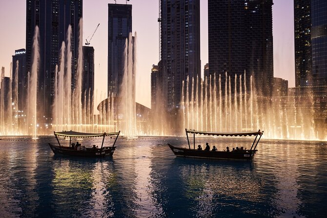 Dubai Water Fountain Show And Lake Ride in Dubai With Transfer - Overview of the Experience