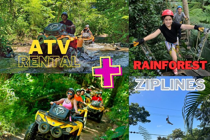 Rainforest Park Single ATV Rental and Zipline Combo