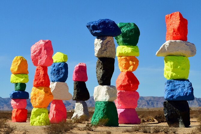 California Desert, Seven Magic Mountains and Las Vegas Sign