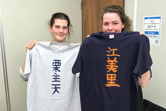 Calligraphy and Make Your Own Kanji T-Shirt in Kyoto