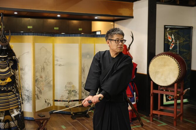 Cutting With Samurai Sword & Shooting With Armor Near Osakacastle