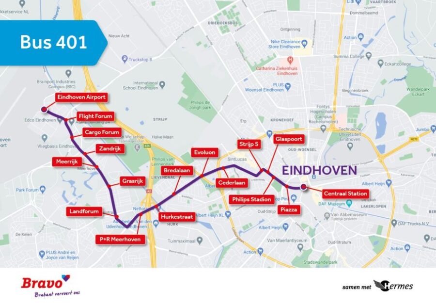 Eindhoven: Airport Express Bus to or From City Center