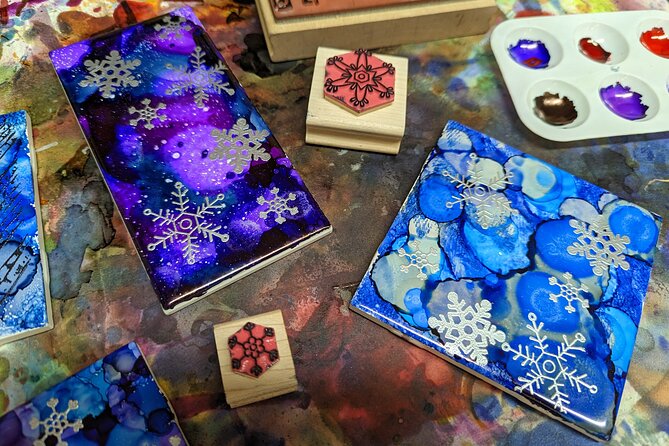 Embossed Alcohol Ink Tile in Estes Park - Overview of the Activity