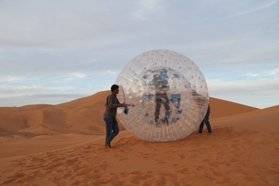 Extreme Adventure With Harness Zorbing in Merzouga Dunes