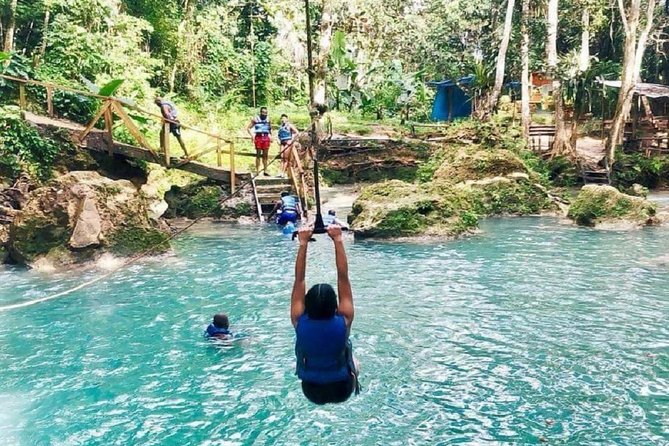 Irie Blue Hole Adventure & Bamboo Blu Beach Club Experience From Falmouth