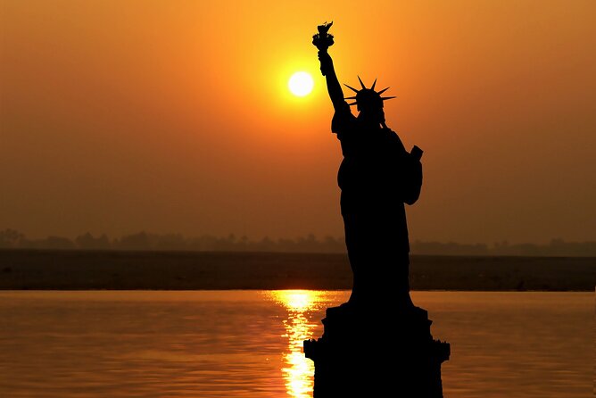 NYC: Harbor Skyline and NYC Lights and Statue of Liberty