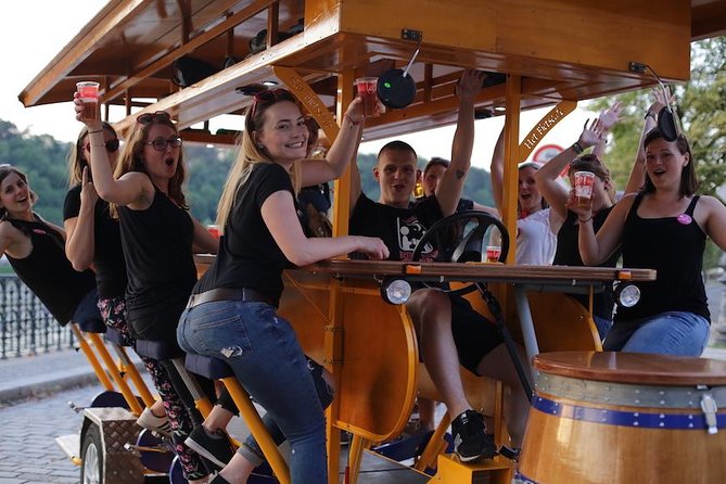 Prague: 1,5- Hour Beer Bike With Unlimited Czech Beer