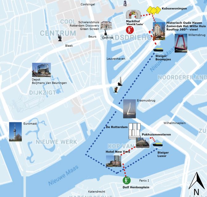 Rotterdam: De Rotterdam, Cube Houses, Water Taxi, and Markthal