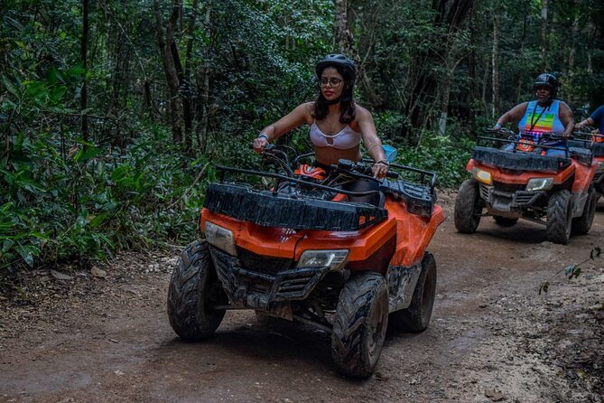 Shared ATVs and Zip Lines and Swimming in a Real Cenote.