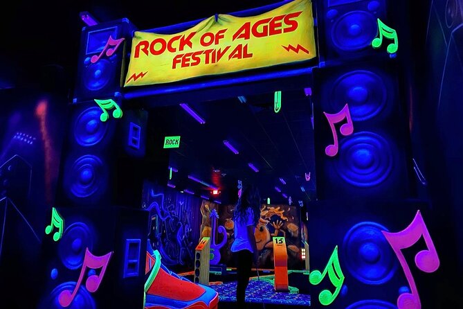 Ticket for the Mall of America Rock of Ages Blacklight Mini Golf - Ticket Information at a Glance