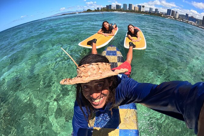 1st. Surf Lesson Waikiki Paddle Assistance No Crowds & Easy Waves - Equipment Provided for Surfing