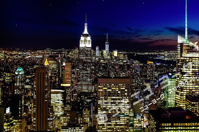 JAPANESE Guided Tour!! New York Night Tour From 3 Gorgeous Spots, Inside & Outside of Manhattan, Including FREE Top of the Rock Observation Ticket - Stunning Nighttime Destinations