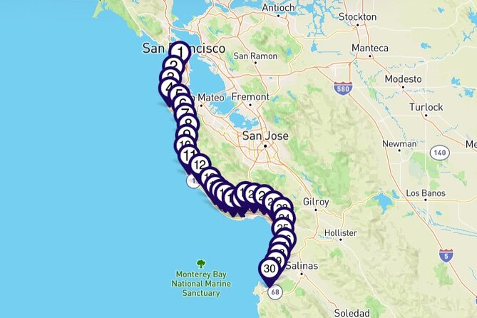 Smartphone Audio Driving Tour Between San Francisco & Monterey - Tour Logistics