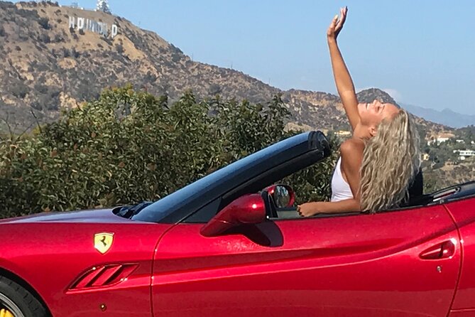 Ferrari California T Private Tour to Hollywood Sign View Point - Meeting and Accessibility