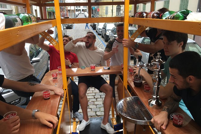 Prague: 1,5- Hour Beer Bike With Unlimited Czech Beer - Enjoying Unlimited Czech Beer