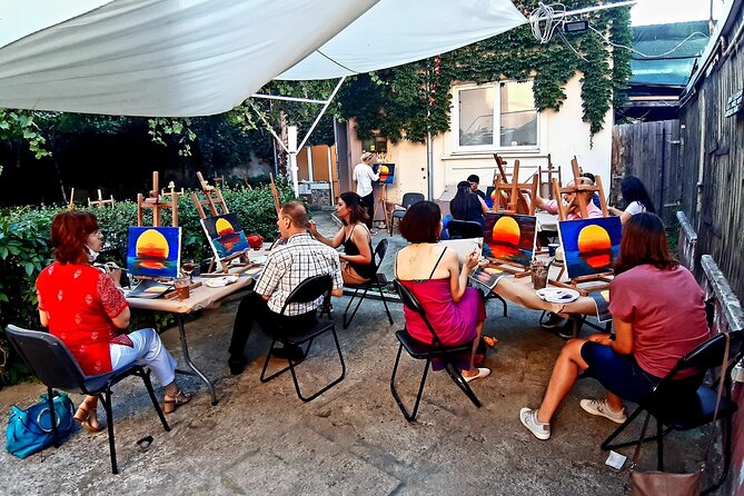 Painting Experience While Drinking Wine in Bucharest - Interacting With Fellow Participants