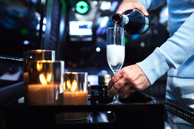 Party Bus Excursion Disco Ball, Limo Seating, Bar, & LED Lights - Personalized Concierge Service