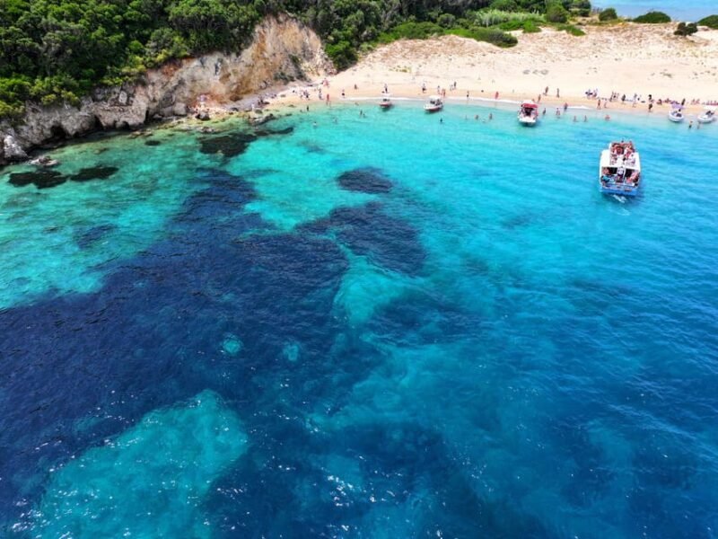 Zante Private Boat: Keri Cave, Mizitres, Cave of Love (max7) - Marathonisi Beach