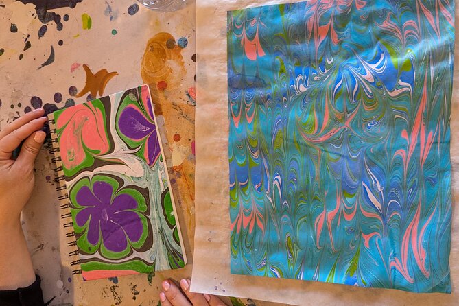 Marbled Silk Scarf, Trucker Hat, Sketchbook or 4 Pieces of Paper - How to Style the Marbled Silk Scarf
