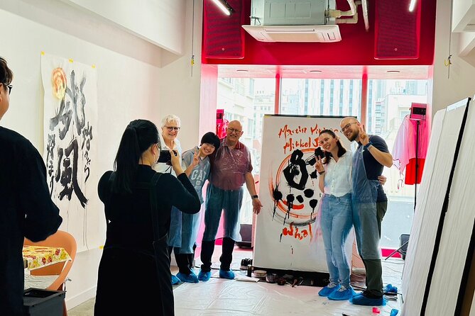 Experience of Large Calligraphy Performance in Asakusa Tokyo - Visiting the Japanese Experience Cafe & BAR Pink