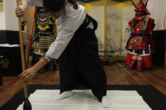 Learning Bushido & Zen at Samurai Calligraphy Near Osaka Castle - Capturing the Experience With a Professional Photographer