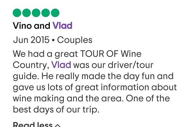 Napa and Sonoma VIP Private Tour Review - Tour Highlights