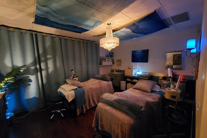 SPA Couples Escape for 2-Sauna/Facial OR Back-Snacks and Beverage - Experience a Day of Pampering Together