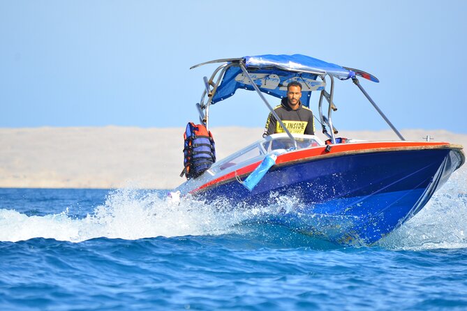 Speed Boat Abo Munkar Island & Water Sport Semi Private-Hurghada - Key Points