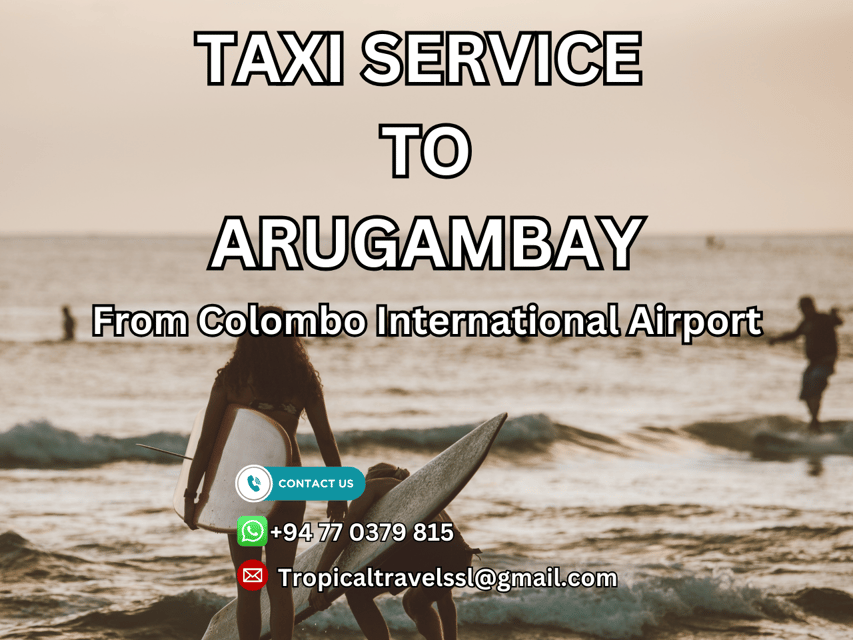 Taxi From Colombo International Airport (CMB) to ArugamBay