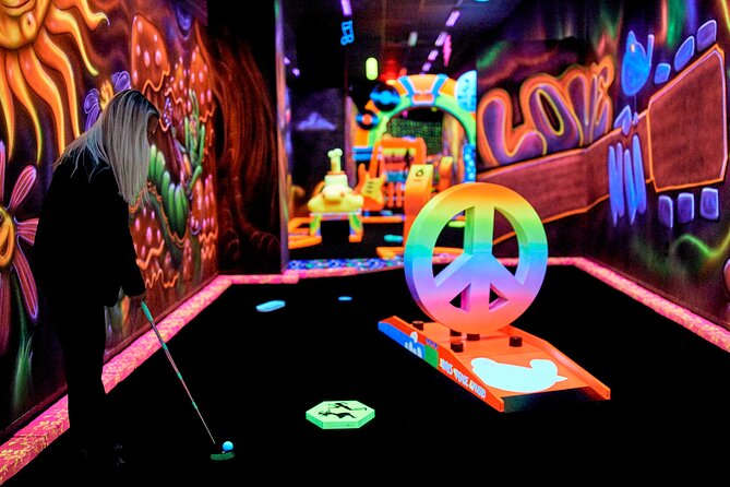 Ticket for the Mall of America Rock of Ages Blacklight Mini Golf - Key Points