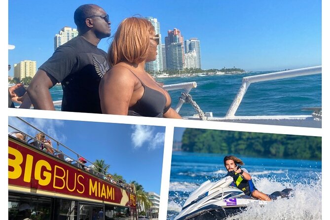 90 Min Miami Boat Tour, 60 Minute Jet Ski & Pontoon Ride & Double Decker Tour - Tour Overview