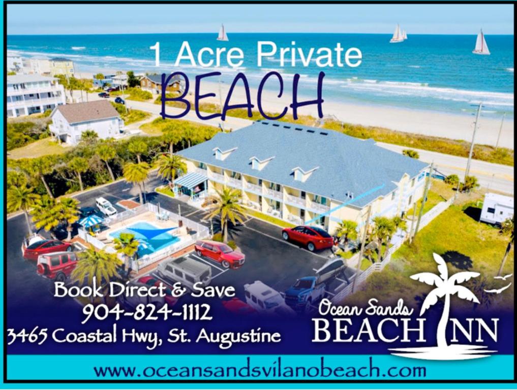 Ocean Sands Beach Boutique Inn-1 Acre Private Beach-St Augustine Historic-2 Miles-Shuttle With Downtown Tour-Heated Salt Water Pool Until 4am-Popcorn-Cookies-New 4k USD Black Beds-35 Item Breakfast-Eggs-Bacon-Starbucks-Free Guest Laundry-Ph#904-799-Sand - Beachfront Amenities