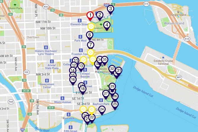 Sights of Downtown Miami: a Smartphone Audio Walking Tour - Accessibility and Meeting Point