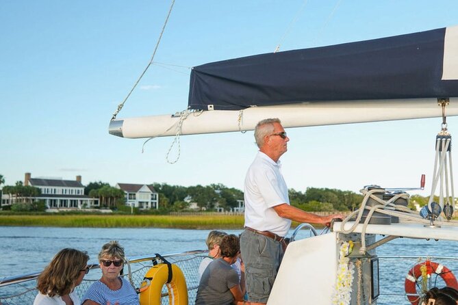 Morning Charleston Harbor Sail Lux Catamaran Shade and Seating - Exploring Charleston Harbor From the Catamaran