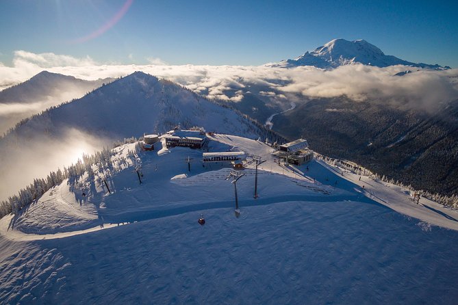 Snowshoeing at Crystal Mountain by Mount Rainier - Navigating the Gondola Ride