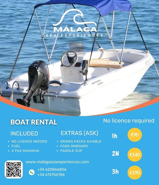Boat Without License for Rent in Málaga Capital, Playa Del Palo