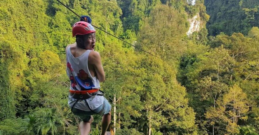 Krabi: Ziplining With Abseiling and Rock Climbing Options