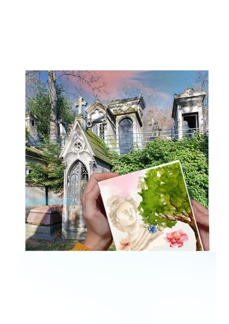 Père Lachaise Cemetery Watercolor Postcard Workshop in Paris