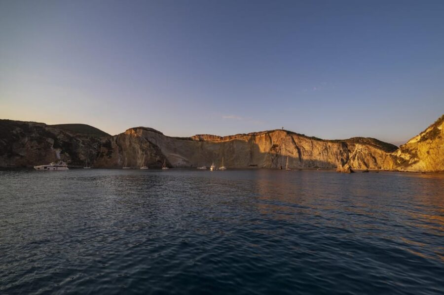 Ponza: Sunset Boat Tour With Aperitif and Swim at Chiaia Di Luna