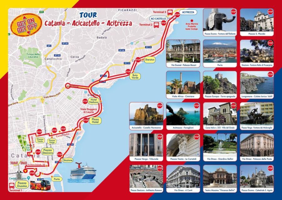 Catania: Hop-On Hop-Off Bus Tour to Acicastello & Acitrezza