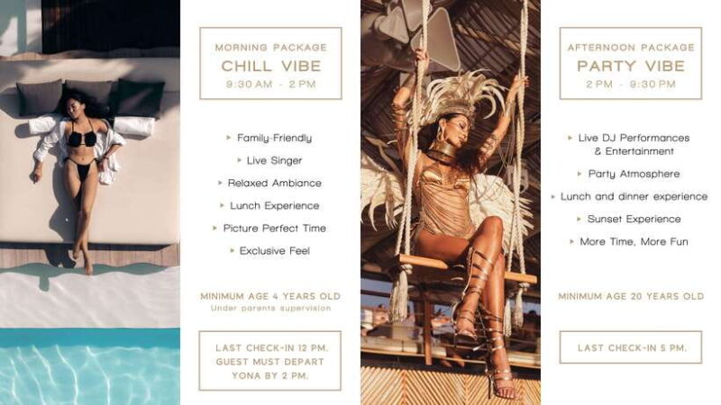 Phuket: YONA Floating Beach Club Day Experience - Dress Code and Check-in Locations