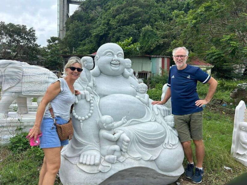 Hoi An: Golden Bridge, Lady Buddha and Marble Mountain Trip - Visiting the Lady Buddha at Monkey Mountain
