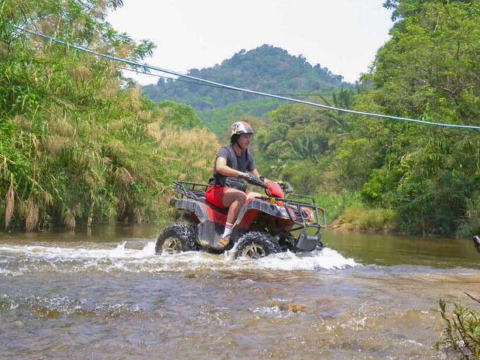 KhaoLak:ATV, ZipLine, & Rafting Adventure Monkey Cave Temple - Rafting on the Song Phraek River