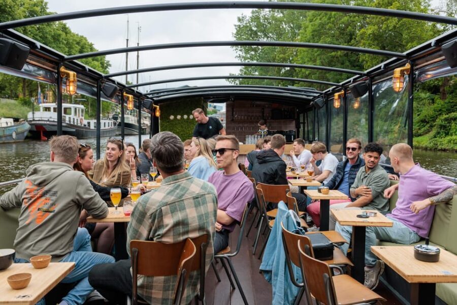 Groningen: Terrace Boat Experience with a Cozy Bar - The Route and What to Expect